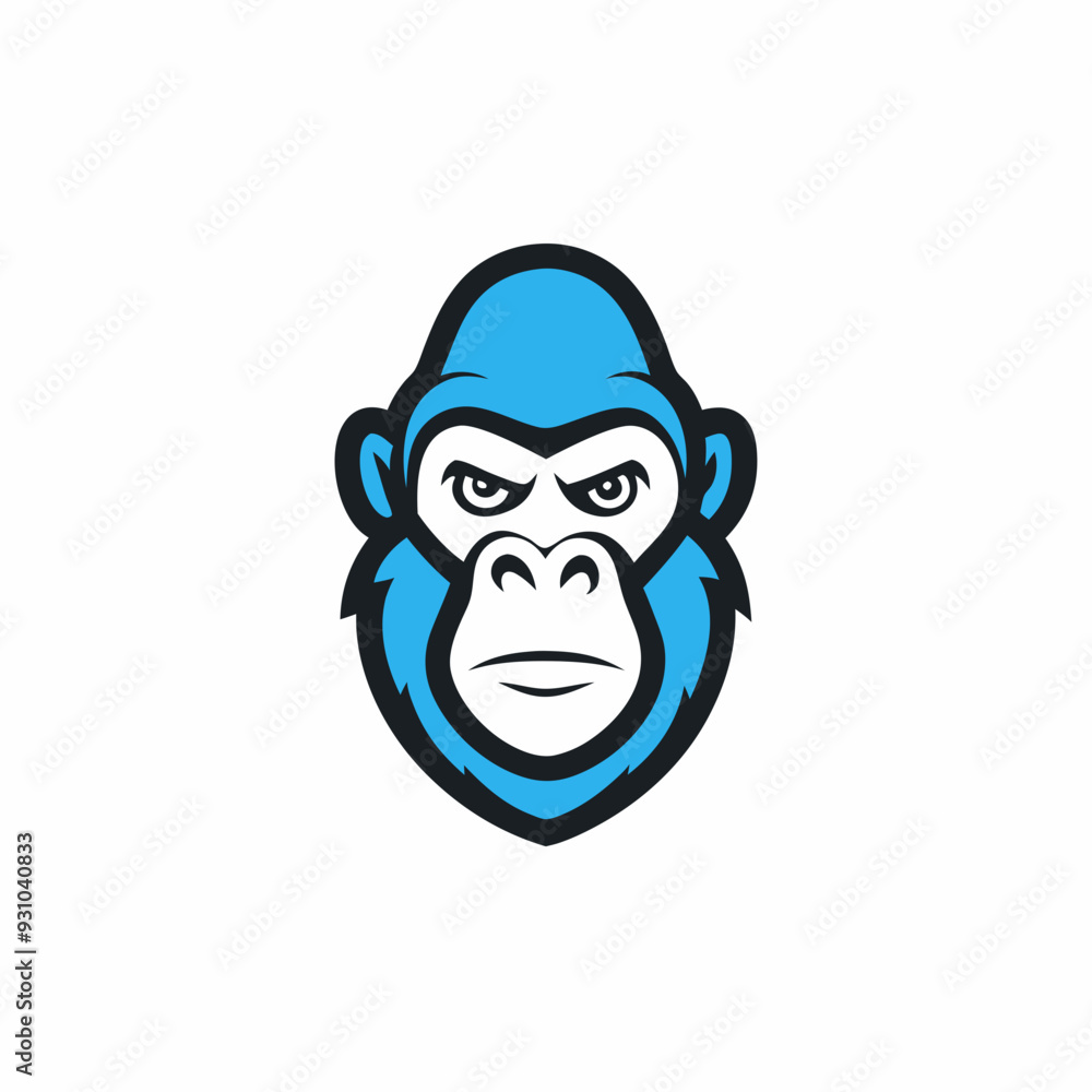 Gorilla head gaming mascot logo isolated vector art illustration on a white background Gorilla head gaming mascot logo isolated vector art illustration on a white background