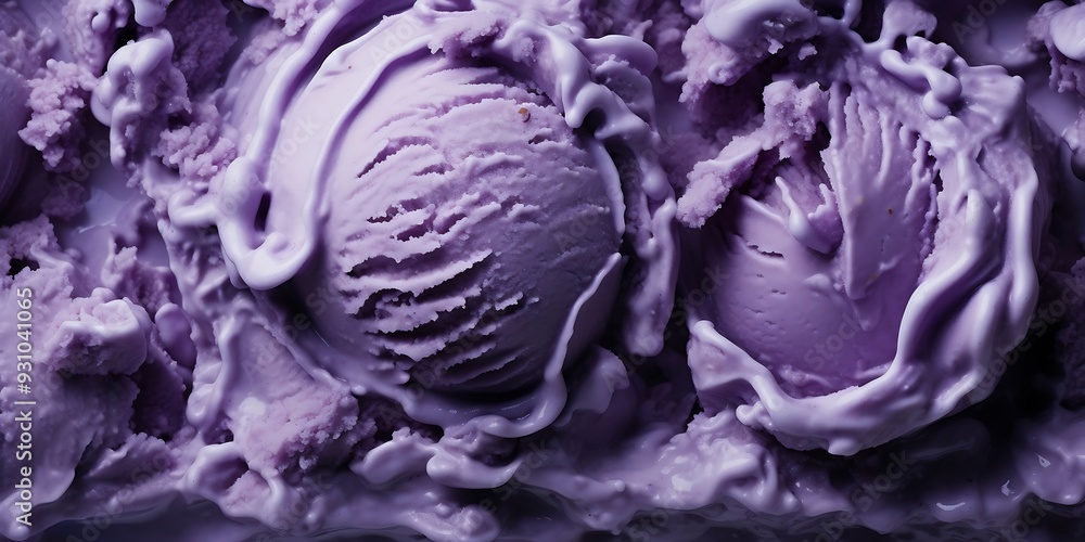 Obraz premium Delicious ube ice cream texture background