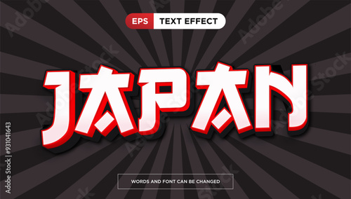 japan game editable text effect asian adventure 3d text style