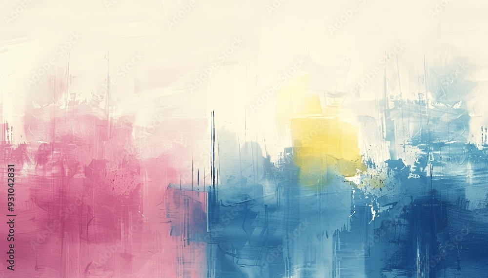 Abstract art background with soft pink, blue, and yellow hues. Abstract art background with soft pink, blue, and yellow hues.