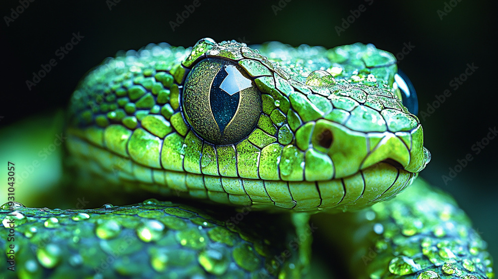 Illustration of a green snake. Chinese painting, Anime style, game style, Comic style. Illustration of a green snake. Chinese painting, Anime style, game style, Comic style.