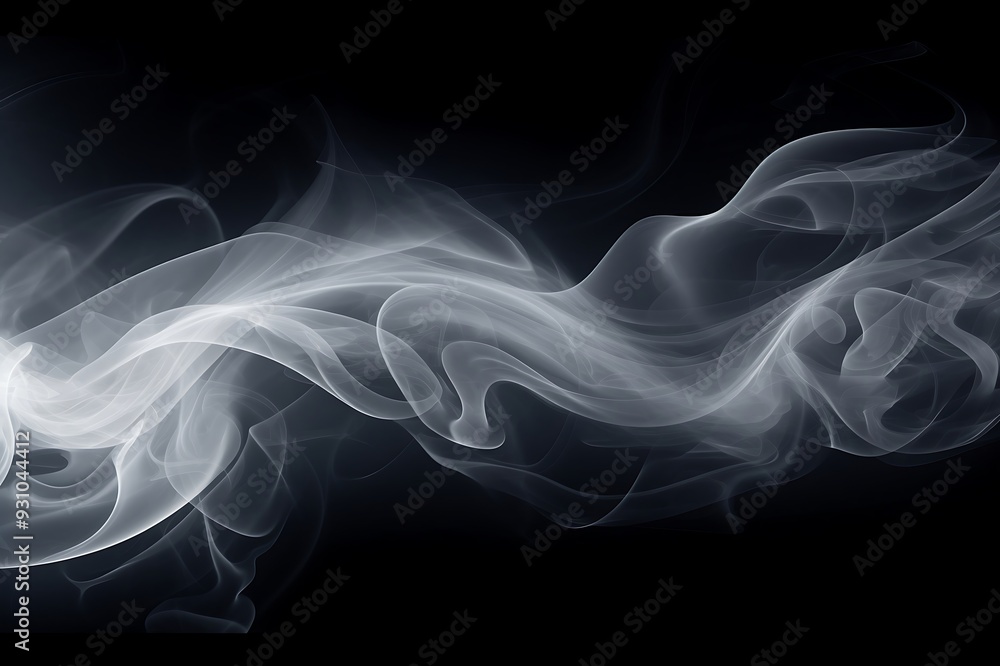 Obraz premium Black background with white smoke