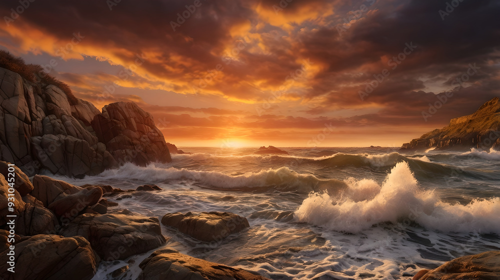 Fototapeta premium Sunset Over the Rocks