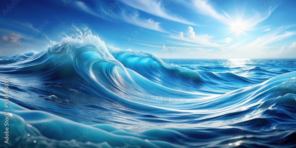 Tranquil blue waves with streaks of white foam , Ocean, sea, water, waves, blue, tranquil, serene, motion, streaks, foam, peaceful Tranquil blue waves with streaks of white foam , Ocean, sea, water, waves, blue, tranquil, serene, motion, streaks, foam, peaceful