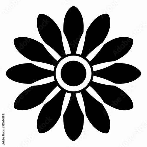 Chamomile isolated on white, daisy vector illustration, daisy vector art, daisy silhouette, flowers icon, chamomiles line art, eps