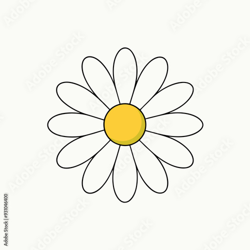 Chamomile isolated on white, daisy vector illustration, daisy vector art, daisy silhouette, flowers icon, chamomiles line art, eps