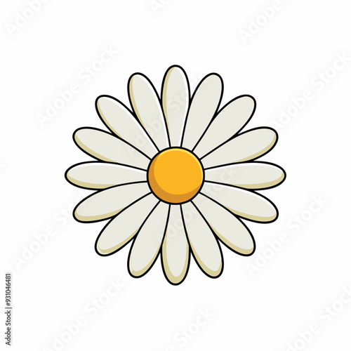 Chamomile isolated on white, daisy vector illustration, daisy vector art, daisy silhouette, flowers icon, chamomiles line art, eps