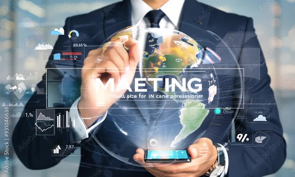 Global Marketing Strategies: Businessman using a smartphone and digital interface to analyze global markets with the word “MARKETING” prominently displayed. Global Marketing Strategies: Businessman using a smartphone and digital interface to analyze global markets with the word “MARKETING” prominently displayed.