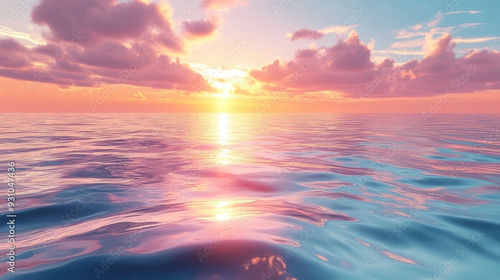 A serene crystal sea at sunset, with the water reflecting the golden and pink hues of the sky, creating a peaceful ambiance. A serene crystal sea at sunset, with the water reflecting the golden and pink hues of the sky, creating a peaceful ambiance.