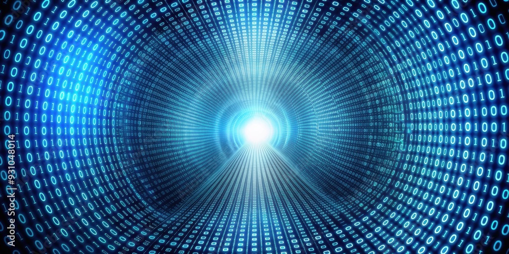 Binary code tunnel background, technology, data, digital, internet, coding, programming, futuristic, cyber Binary code tunnel background, technology, data, digital, internet, coding, programming, futuristic, cyber