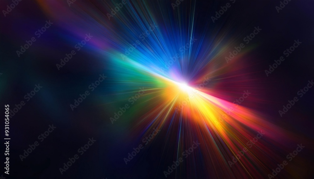 A Prism Rainbow Light on dark Background Overlay. Crystal flare abstract effect. A Prism Rainbow Light on dark Background Overlay. Crystal flare abstract effect.