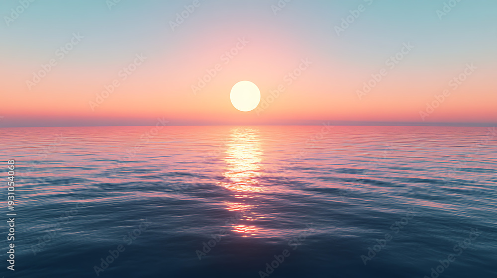 The peaceful moment of a sunset over a tranquil sea, where the horizon is barely visible as the sky and water blend into a gradient of soft pastels. The peaceful moment of a sunset over a tranquil sea, where the horizon is barely visible as the sky and water blend into a gradient of soft pastels.