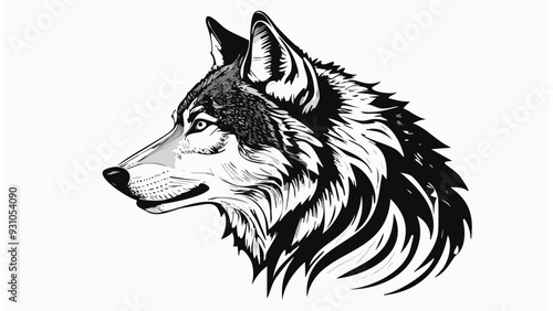 Wolf Head Sketch Style - Beast Animal Face Portrait Mammal Fur
