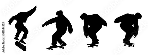 Skateboarding or Skateboarder Silhouettes Vector illustration