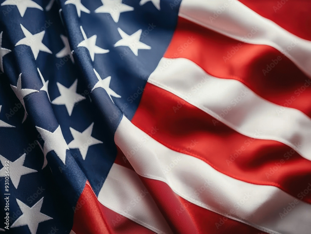 Close-up of the American flag showcasing its stars and stripes, symbolizing patriotism and national pride. Close-up of the American flag showcasing its stars and stripes, symbolizing patriotism and national pride.