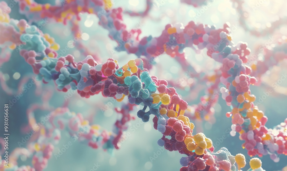 Advancements in Genetic Research: digital 3D DNA Strands Advancements in Genetic Research: digital 3D DNA Strands