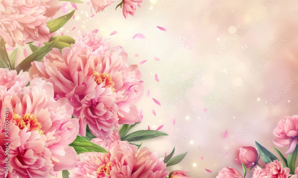Background with beautiful pink peonies Background with beautiful pink peonies