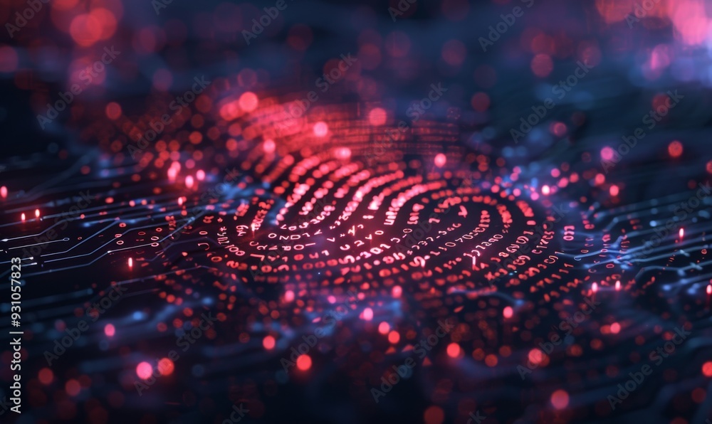 Biometrics identification and cyber security concept Biometrics identification and cyber security concept