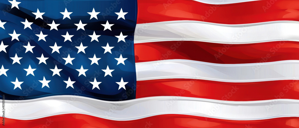 Close-up of the American flag waving in the wind, showcasing its vibrant colors and stars in a patriotic display. Close-up of the American flag waving in the wind, showcasing its vibrant colors and stars in a patriotic display.
