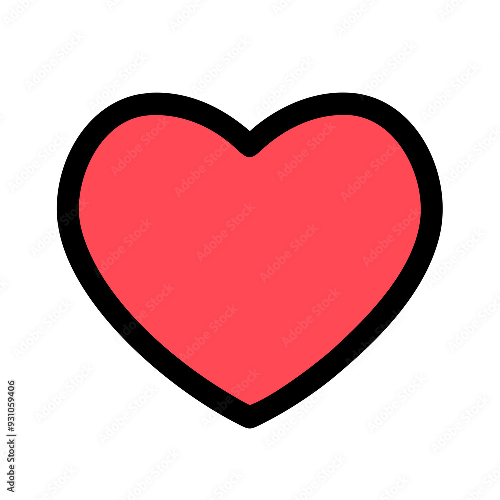 red heart icon isolated