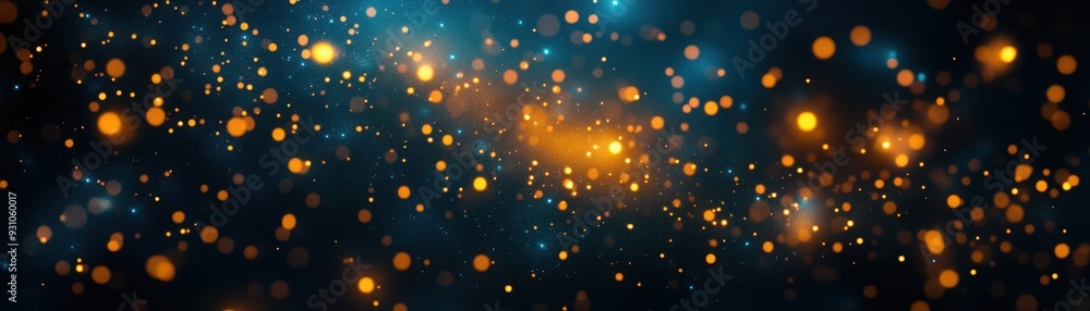 Fototapeta premium A captivating cosmic scene featuring vibrant stars and glowing particles amidst deep space, evoking wonder and exploration.