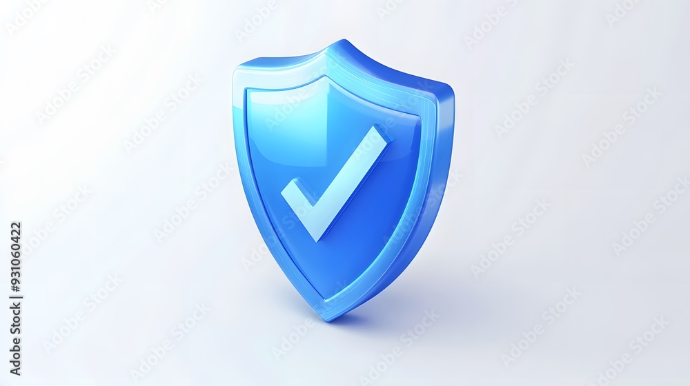 cartoon 3d Icon safety shield check mark perspective . Blue symbol security safety icon. Checkmark in minimalistic style. 3d vector illustration. white background cartoon 3d Icon safety shield check mark perspective . Blue symbol security safety icon. Checkmark in minimalistic style. 3d vector illustration. white background
