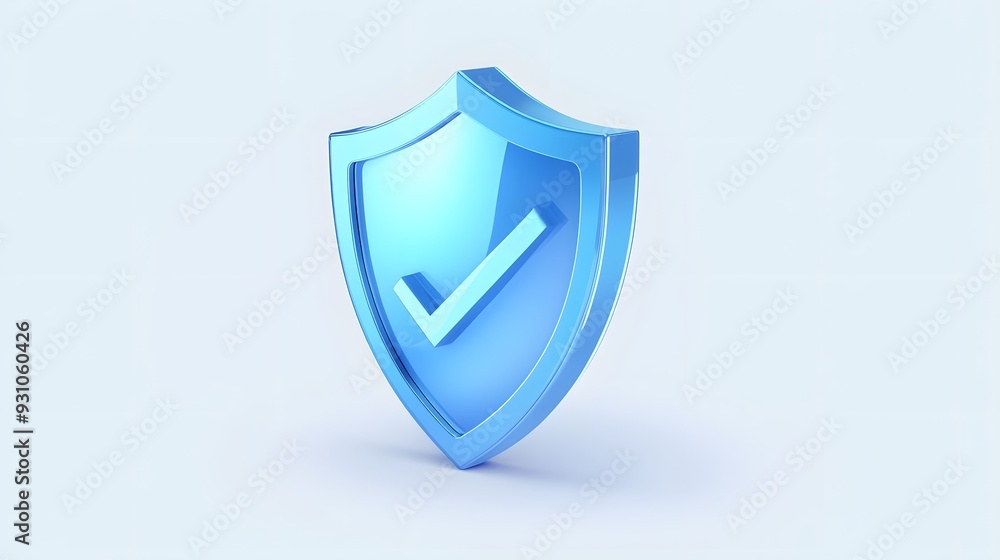 cartoon 3d Icon safety shield check mark perspective . Blue symbol security safety icon. Checkmark in minimalistic style. 3d vector illustration. white background cartoon 3d Icon safety shield check mark perspective . Blue symbol security safety icon. Checkmark in minimalistic style. 3d vector illustration. white background
