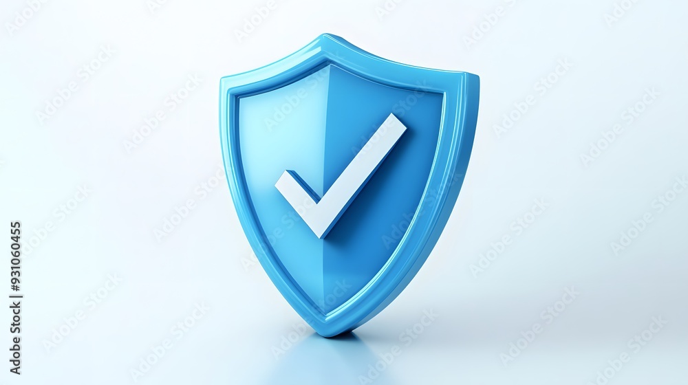 cartoon 3d Icon safety shield check mark perspective . Blue symbol security safety icon. Checkmark in minimalistic style. 3d vector illustration. white background cartoon 3d Icon safety shield check mark perspective . Blue symbol security safety icon. Checkmark in minimalistic style. 3d vector illustration. white background