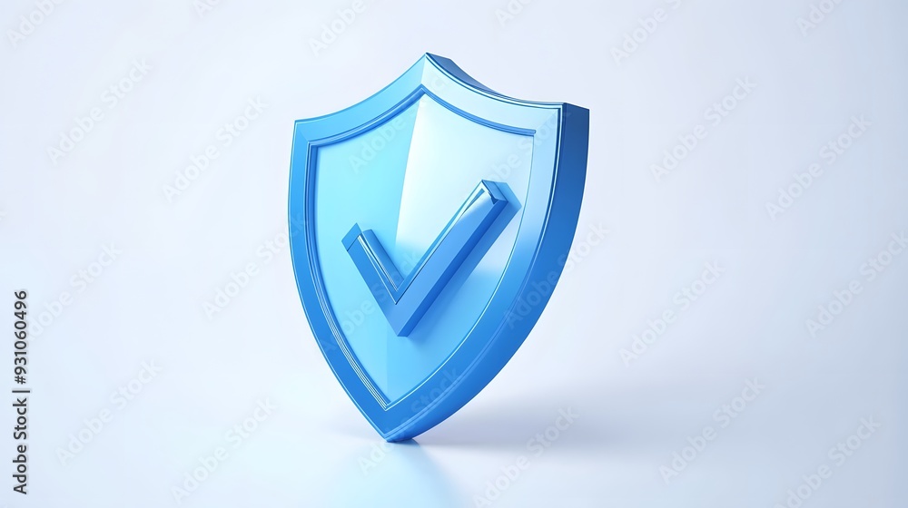 cartoon 3d Icon safety shield check mark perspective . Blue symbol security safety icon. Checkmark in minimalistic style. 3d vector illustration. white background cartoon 3d Icon safety shield check mark perspective . Blue symbol security safety icon. Checkmark in minimalistic style. 3d vector illustration. white background