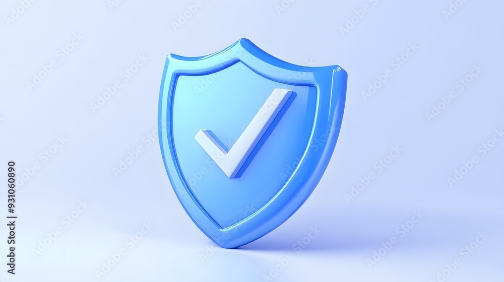 cartoon 3d Icon safety shield check mark perspective . Blue symbol security safety icon. Checkmark in minimalistic style. 3d vector illustration. white background cartoon 3d Icon safety shield check mark perspective . Blue symbol security safety icon. Checkmark in minimalistic style. 3d vector illustration. white background