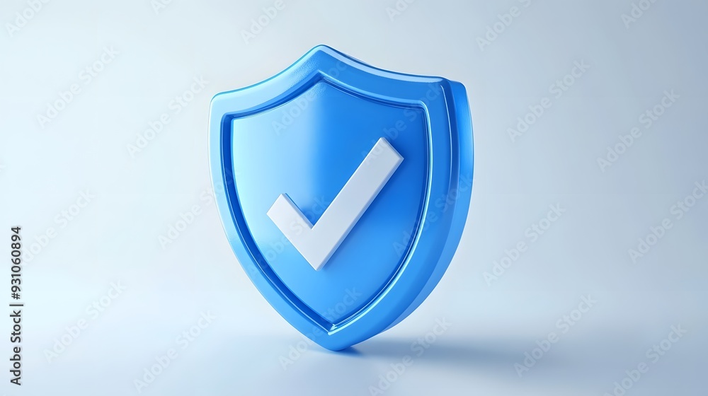 cartoon 3d Icon safety shield check mark perspective . Blue symbol security safety icon. Checkmark in minimalistic style. 3d vector illustration. white background cartoon 3d Icon safety shield check mark perspective . Blue symbol security safety icon. Checkmark in minimalistic style. 3d vector illustration. white background