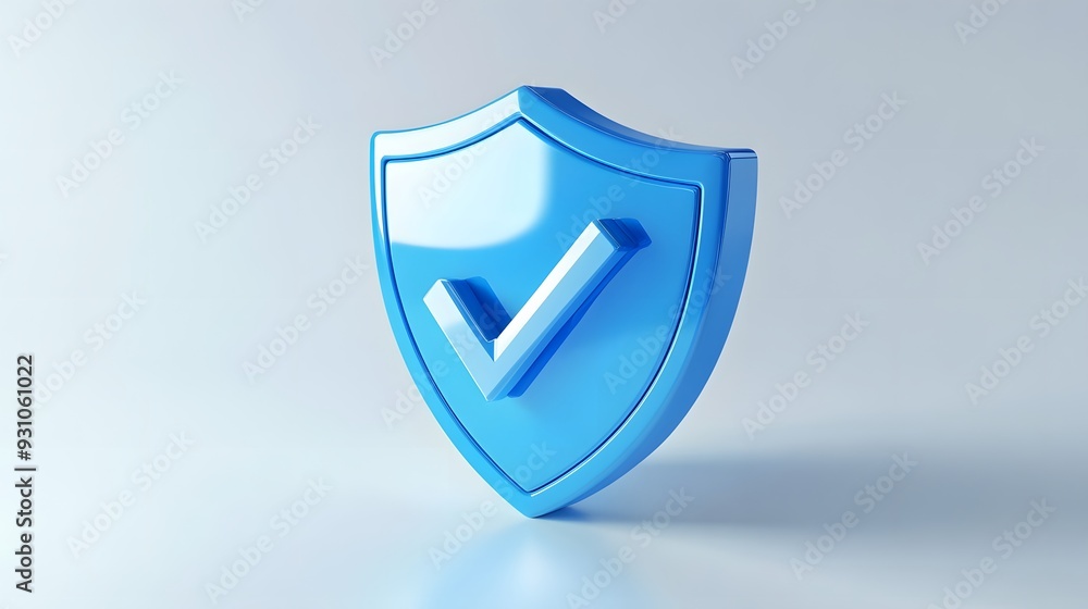 cartoon 3d Icon safety shield check mark perspective . Blue symbol security safety icon. Checkmark in minimalistic style. 3d vector illustration. white background cartoon 3d Icon safety shield check mark perspective . Blue symbol security safety icon. Checkmark in minimalistic style. 3d vector illustration. white background