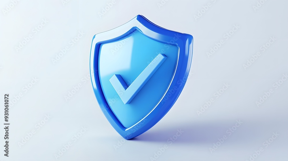 cartoon 3d Icon safety shield check mark perspective . Blue symbol security safety icon. Checkmark in minimalistic style. 3d vector illustration. white background cartoon 3d Icon safety shield check mark perspective . Blue symbol security safety icon. Checkmark in minimalistic style. 3d vector illustration. white background