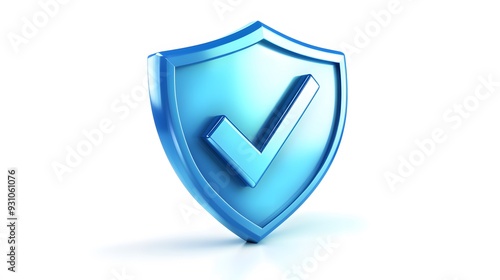 Free Download cartoon 3d Icon safety shield check mark perspective . Blue symbol security safety icon. Checkmark in minimalistic style. 3d vector illustration. white background - GFXLoad