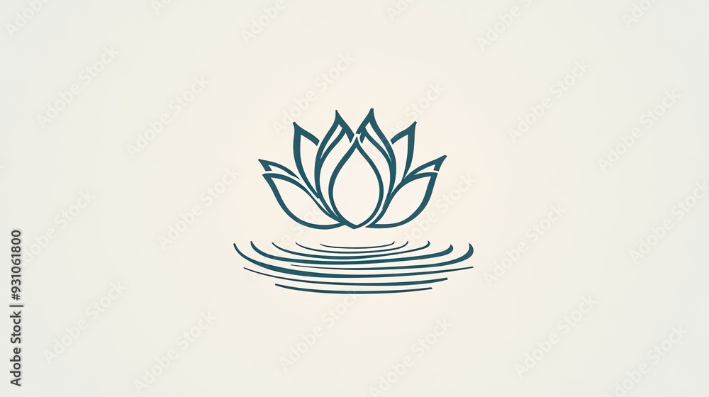 A clean, simple icon of a lotus flower with ripples, depicted in a minimalist style against a plain background. A clean, simple icon of a lotus flower with ripples, depicted in a minimalist style against a plain background.
