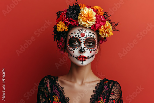 Beautiful women Halloween makeup, women Easter makeup