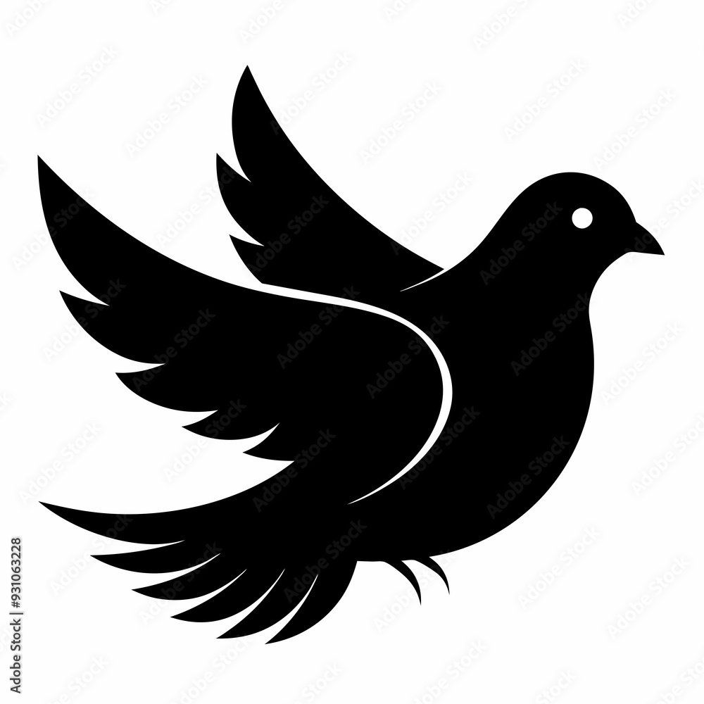 Obraz premium Dove Black silhouette