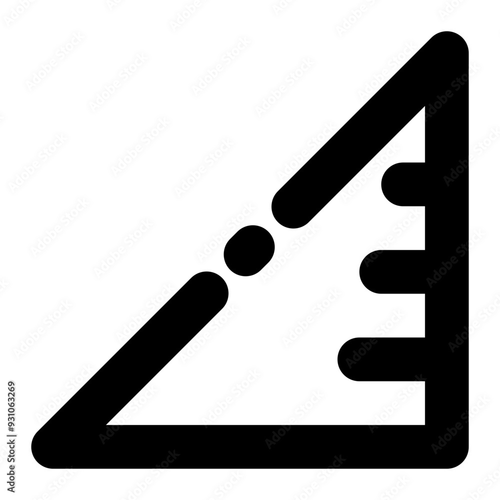 Ruler Triangle Broken Line Style Icon Perfect for School and Education Theme Ruler Triangle Broken Line Style Icon Perfect for School and Education Theme