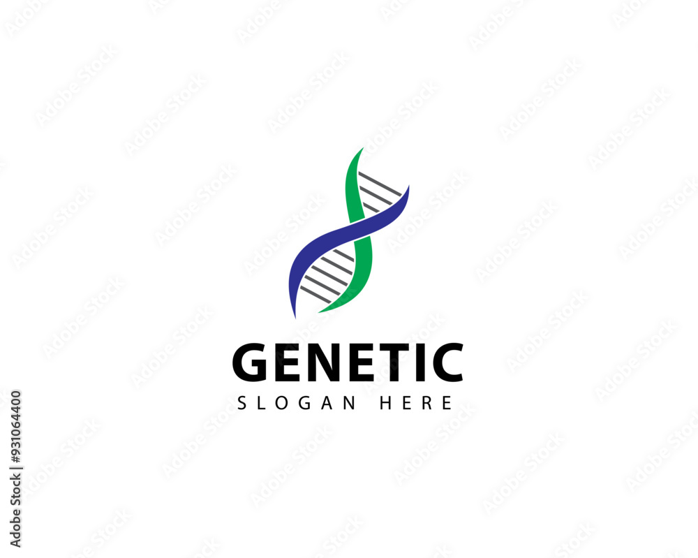 Fototapeta premium Creative Genetics icon logo design vector illustration. DNA Helix symbol logo design