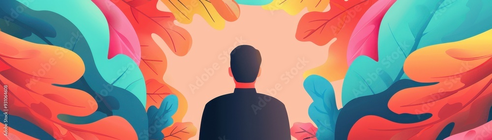 A vibrant abstract scene depicting a figure surrounded by colorful swirls, symbolizing creativity and inspiration. A vibrant abstract scene depicting a figure surrounded by colorful swirls, symbolizing creativity and inspiration.