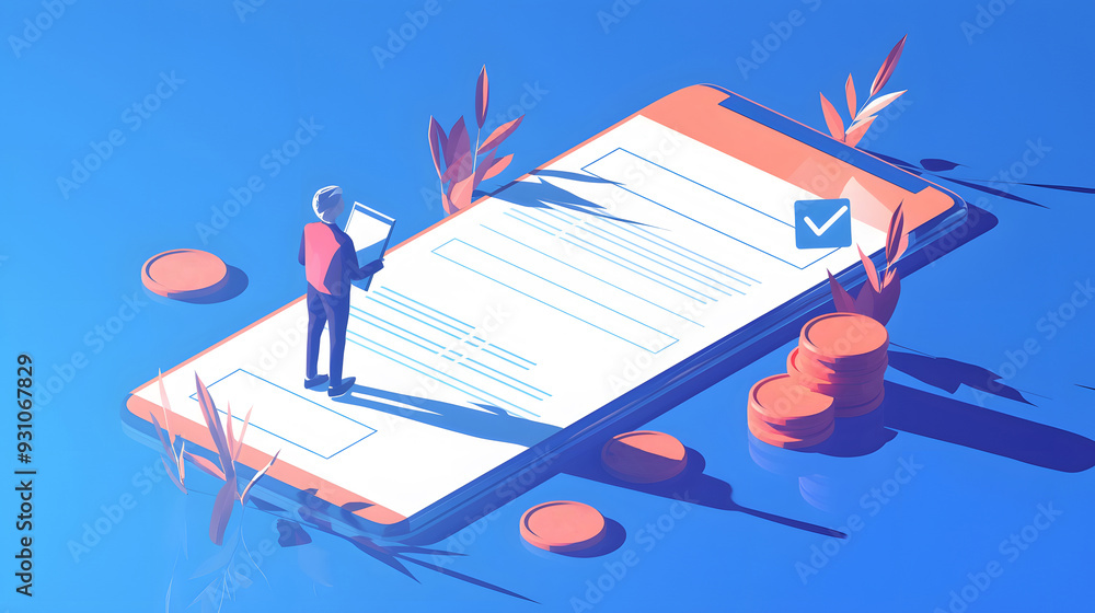 Financial concept illustration for elderly people Financial concept illustration for elderly people