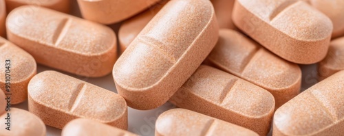 A detailed close-up of vitamin B6 tablets, supporting metabolic health, vitamin B6, metabolism, supplements photo