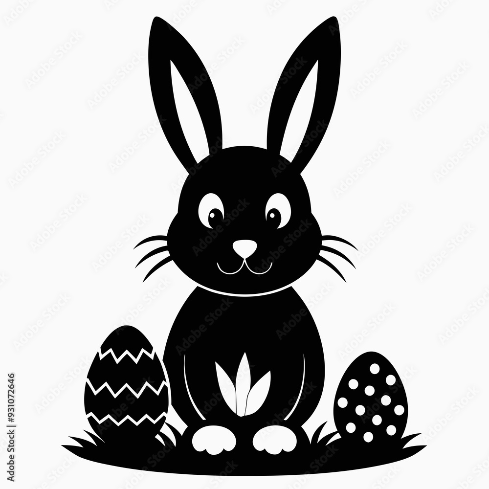 Fototapeta premium easter Black silhouette