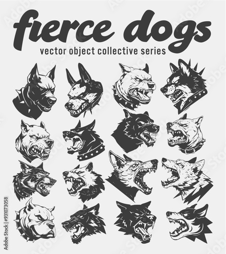 Fierce dogs vector object collective series