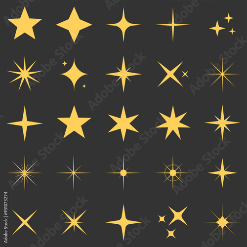 Twinkle Star Original Vector Star Set Sparkle Icon