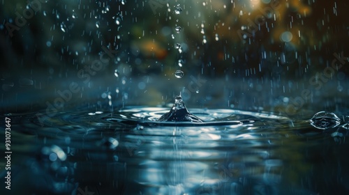 Wallpaper Mural Raindrops Splashing in Water Torontodigital.ca