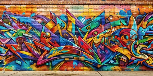 Abstract art graffiti on urban wall , spray paint, colorful, street art, vibrant, creative, modern, artistic