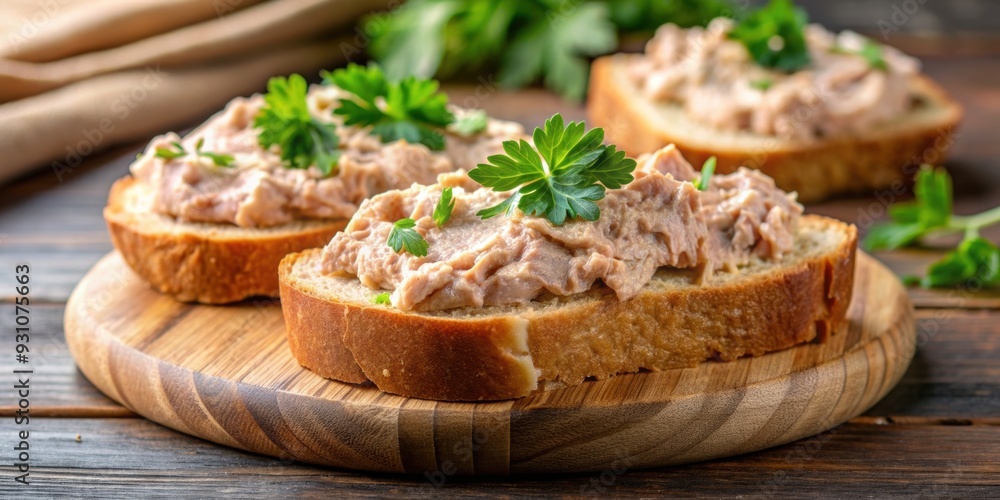 Delicious cretons pork spread on toast for traditional Quebec breakfast , Quebec cuisine, French Canadian, pork spread, onions Delicious cretons pork spread on toast for traditional Quebec breakfast , Quebec cuisine, French Canadian, pork spread, onions