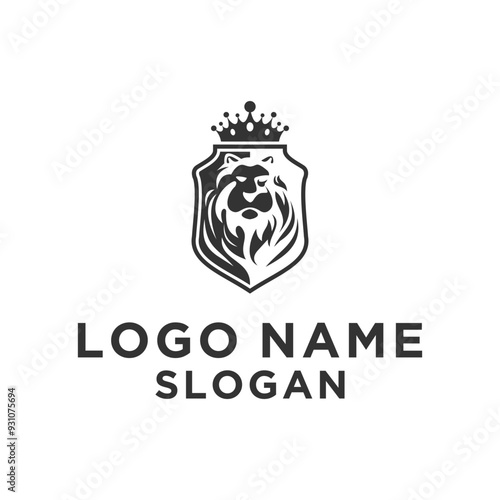 logo of a black lion head with an elegant crown