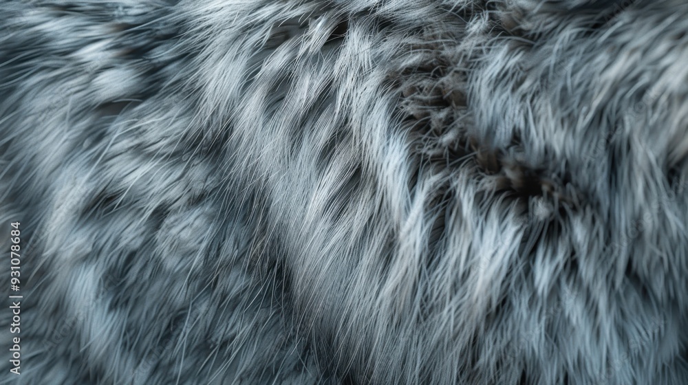 A close-up of a gray wolf fur, showing the thick coat and natural shading A close-up of a gray wolf fur, showing the thick coat and natural shading